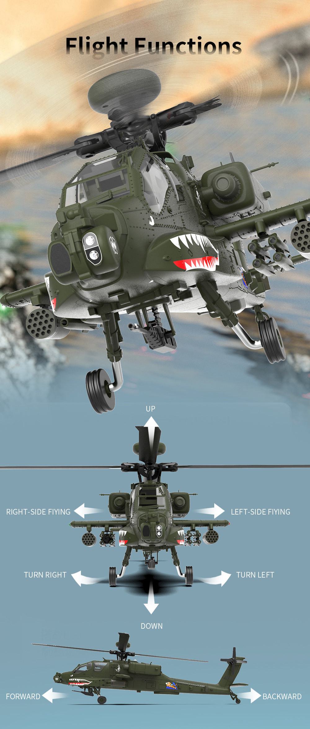 Eachine-E250-AH-64-Apache-24G-6CH-3D-6-Achsen-Gyroskop-Dual-Brushless-Motor-132-Maszligstab-Flybarle-2017028-4